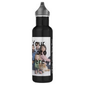 Aangepaste Aangepast 2 foto en tekst Waterfles (Rechts)