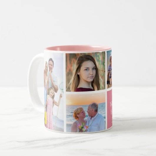 Aangepaste Aangepaste Aangepaste Aangepast 6 Foto  Tweekleurige Koffiemok (Voorkant links)