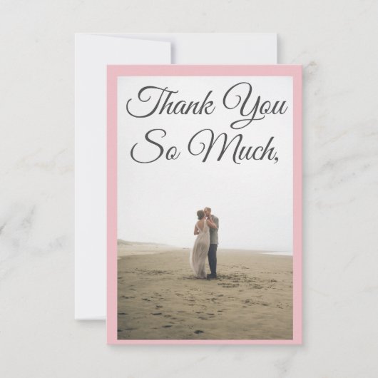 Aangepaste Aangepaste Aangepaste foto wazig roze d Bedankkaart (Voorkant)