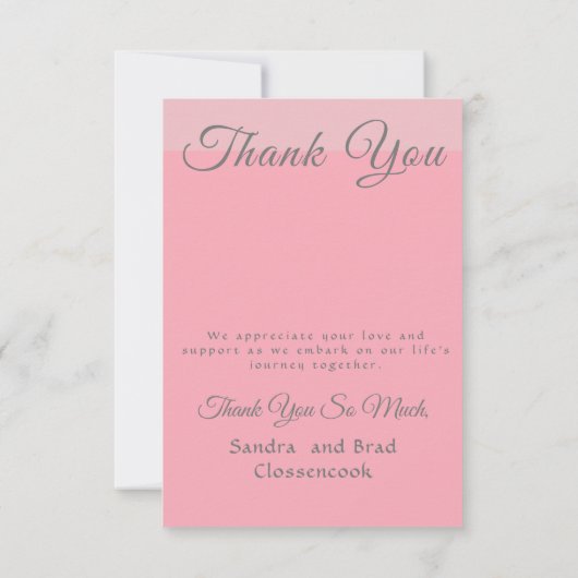 Aangepaste Aangepaste Aangepaste foto wazig roze d Bedankkaart (Achterkant)