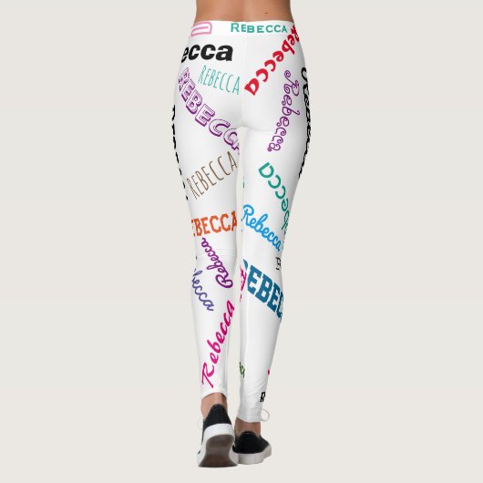Aangepaste Aangepaste Aangepaste Naam Collage Leggings (Achterkant)