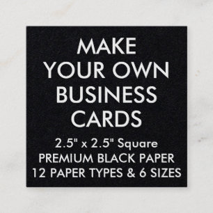 Aangepaste, aangepaste BLACK Square Visitekaartjes