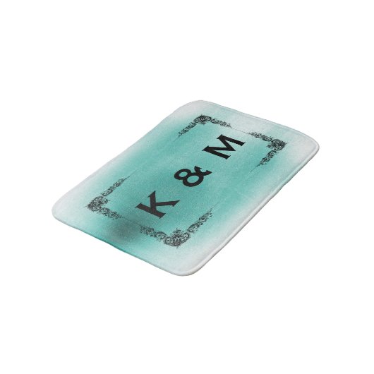 Aangepaste aangepaste Blauwgroen groene wervelkolo Badmat (Gekanteld)