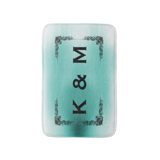 Aangepaste aangepaste Blauwgroen groene wervelkolo Badmat (Voorkant Verticaal)