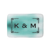 Aangepaste aangepaste Blauwgroen groene wervelkolo Badmat (Voorkant)