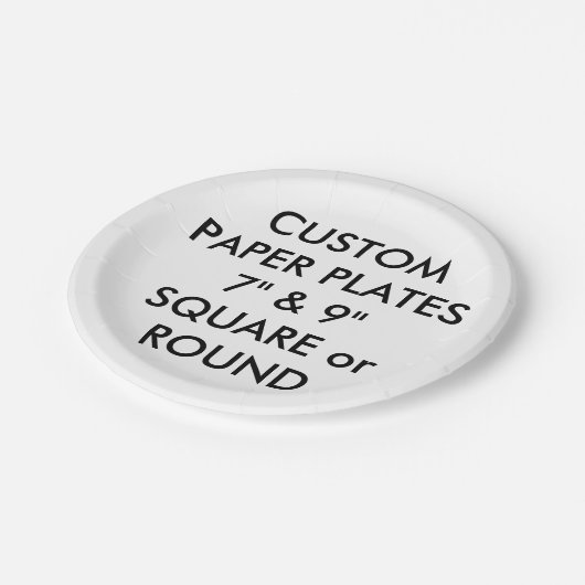 Aangepaste, aangepaste Borden voor ROND-papier - 7 Papieren Bordje (Gekanteld)
