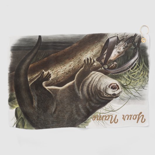 Aangepaste aangepaste Canada Otter Golfhanddoek (Horizontaal)