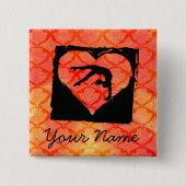 Aangepaste aangepaste dansgymnastiek vierkante button 5,1 cm (Voorkant)