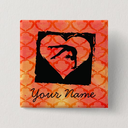 Aangepaste aangepaste dansgymnastiek vierkante button 5,1 cm (Voorkant)