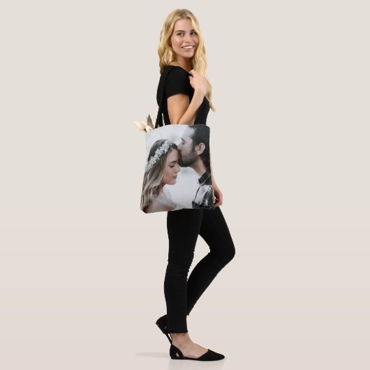 Aangepaste aangepaste foto dubbelzijdig tote bag (Op model)