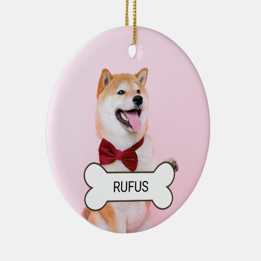 Aangepaste aangepaste foto- en tekstpop-upkoppelin keramisch ornament (Rechts)