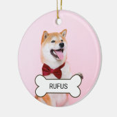 Aangepaste aangepaste foto- en tekstpop-upkoppelin keramisch ornament (Links)