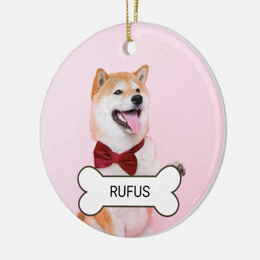 Aangepaste aangepaste foto- en tekstpop-upkoppelin keramisch ornament (Links)