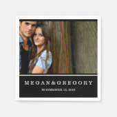 Aangepaste aangepaste fotobruiloft Napkins Servetten (Voorkant)