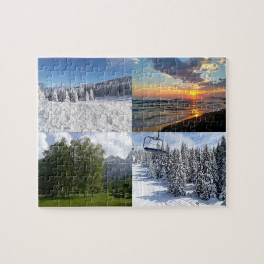 Aangepaste aangepaste fotocollage met vier foto's legpuzzel (Horizontaal)