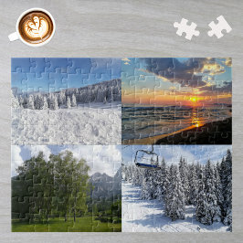 Aangepaste aangepaste fotocollage met vier foto's legpuzzel