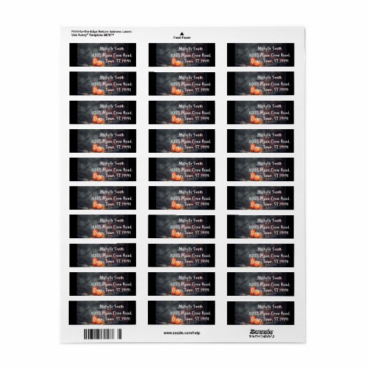 Aangepaste aangepaste halloween etiket (Full Sheet)