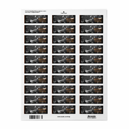 Aangepaste aangepaste halloween etiket (Full Sheet)