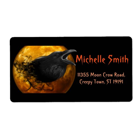 Aangepaste aangepaste halloween-rij met maan etiket (Voorkant)