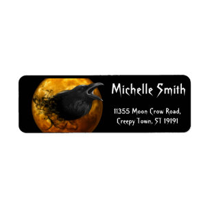 Aangepaste aangepaste halloween-rij met maan etiket