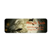 Aangepaste aangepaste halloween-rij met maan etiket (Voorkant)