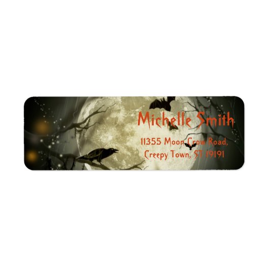 Aangepaste aangepaste halloween-rij met maan etiket (Voorkant)