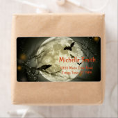 Aangepaste aangepaste halloween-rij met maan etiket (Insitu)