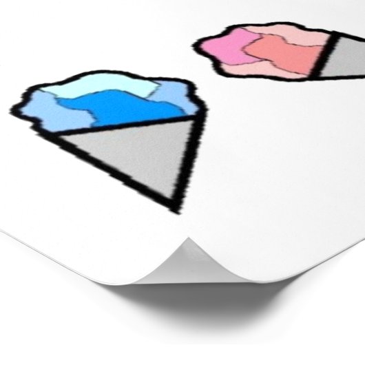 Aangepaste, aangepaste Ice Cream Border-Posters Poster (Hoek)