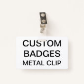 Aangepaste, aangepaste, intrekbare CLIP BADGE (Voorkant met clip)