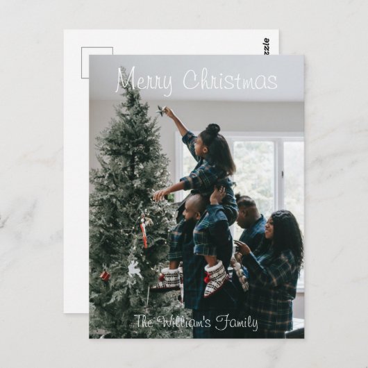 Aangepaste, aangepaste kerstfamilie foto briefkaart (Voorkant / Achterkant)