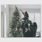 Aangepaste, aangepaste kerstfamilie foto cadeaupapier (Vlak)