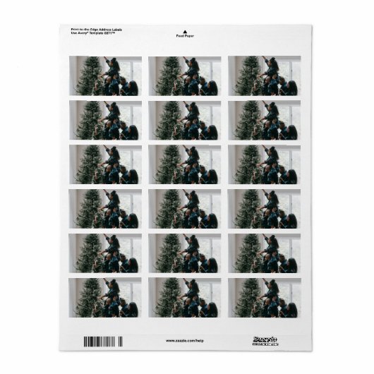 Aangepaste, aangepaste kerstfamilie foto etiket (Full Sheet)