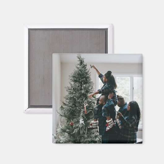 Aangepaste, aangepaste kerstfamilie foto magneet (Voorkant / Achterkant)