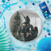 Aangepaste, aangepaste kerstfamilie foto papieren bordje (Feest)