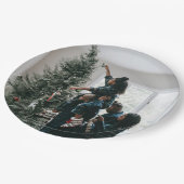 Aangepaste, aangepaste kerstfamilie foto papieren bordje (Gekanteld)