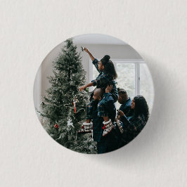 Aangepaste, aangepaste kerstfamilie foto ronde button 3,2 cm