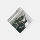 Aangepaste, aangepaste kerstfamilie foto servet (Hoek)