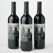 Aangepaste, aangepaste kerstfamilie foto wijn etiket (Flessen)