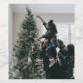 Aangepaste, aangepaste kerstfamilie foto wijn etiket (Enkel label)