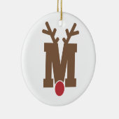 Aangepaste, aangepaste kerstversiering Letter "M" Keramisch Ornament (Rechts)