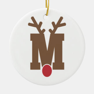Aangepaste, aangepaste kerstversiering Letter "M" Keramisch Ornament