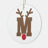 Aangepaste, aangepaste kerstversiering Letter "M" Keramisch Ornament (Links)