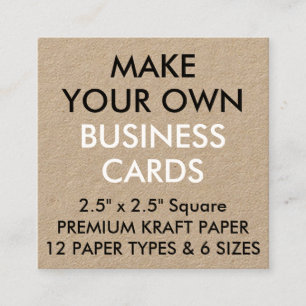 Aangepaste, aangepaste KRAFT Square Visitekaartjes