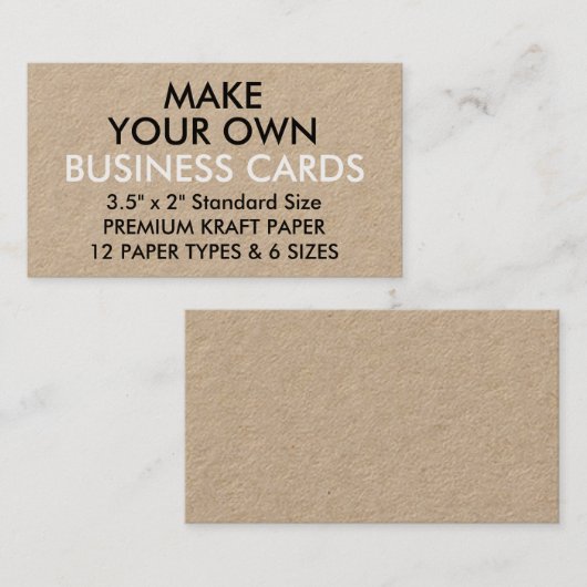 Aangepaste, aangepaste KRAFT Standard-Visitekaartj Visitekaartje (Voorkant / Achterkant)