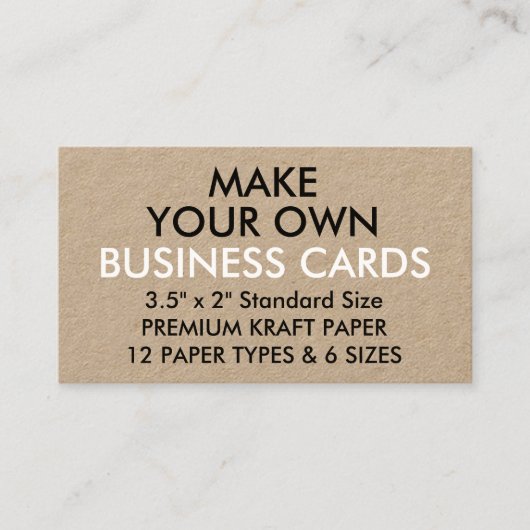 Aangepaste, aangepaste KRAFT Standard-Visitekaartj Visitekaartje (Voorkant)