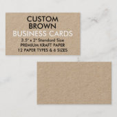 Aangepaste, aangepaste KRAFT Standard-Visitekaartj Visitekaartje (Voorkant / Achterkant)