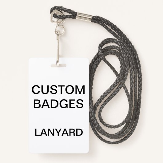 Aangepaste, aangepaste LANYARD BADGE (Voorkant met draagriem)