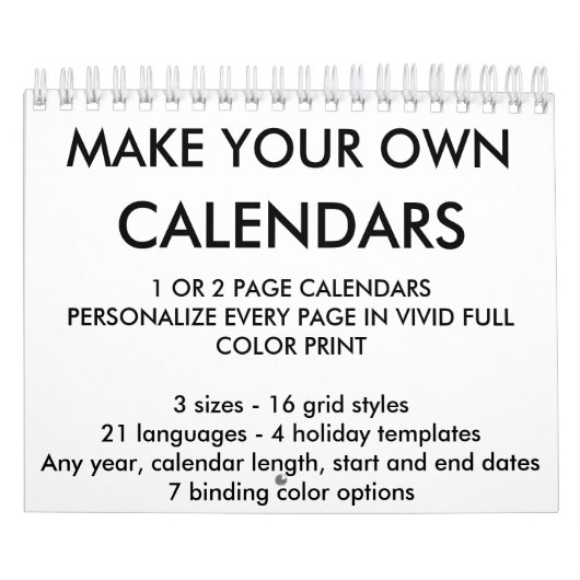 Aangepaste, aangepaste lege Sjabloon voor agenda Kalender (Hoes)