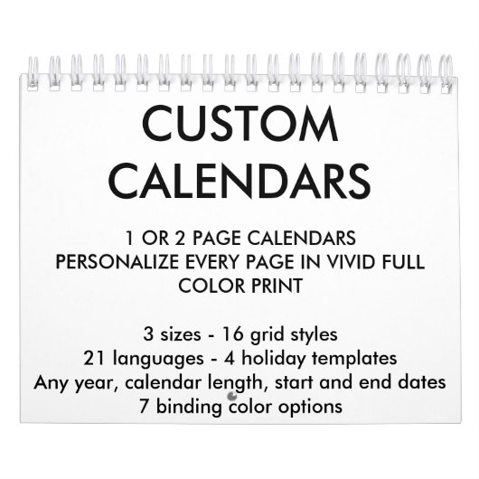 Aangepaste, aangepaste lege Sjabloon voor agenda Kalender (Hoes)