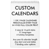 Aangepaste, aangepaste lege Sjabloon voor agenda Kalender (Hoes)